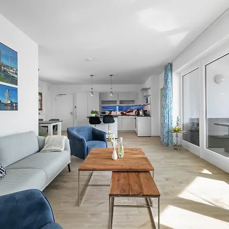 Hafenloge - Ostseeblick, Terrasse, Erste Reihe, Fahrstuhl 公寓 奥尔本尼兹